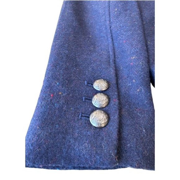 Talbots Classic Blazer Navy Blue Polka Dot Wool Blend Size 2 - Picture 8 of 9